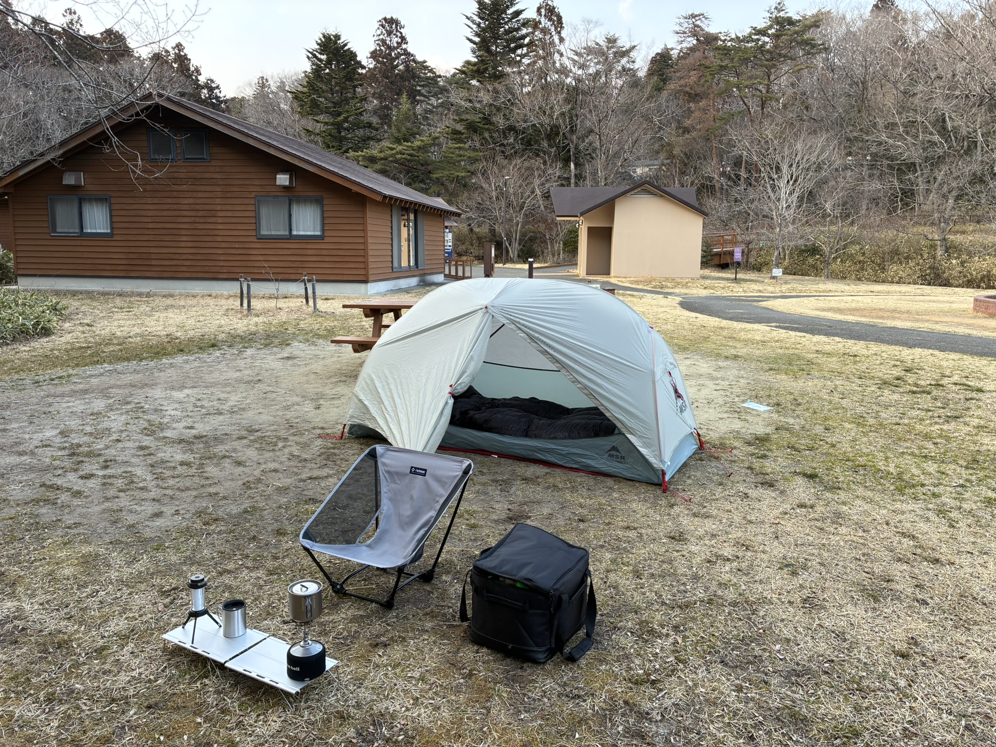 水の森公園キャンプ場でキャンプをしました（2026年3月）